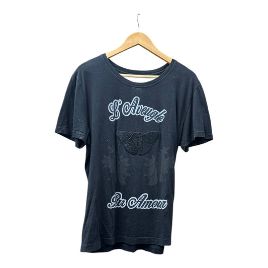 GUCCI Authentic GUCCI "L'Aveugle Par Amour" Butterfly Patch T-Shirt Black | Authentic Pre-Owned Luxury