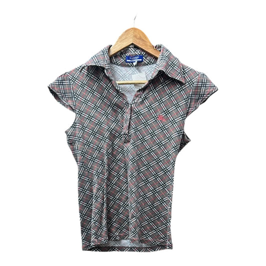Burberry Authentic Burberry Blue Label Check Pattern Top with Embroidered Logo | Authentic Pre-Owned Luxury