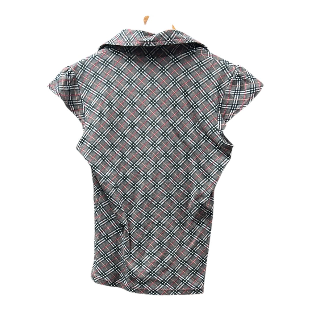 Burberry Authentic Burberry Blue Label Check Pattern Top with Embroidered Logo | Authentic Pre-Owned Luxury