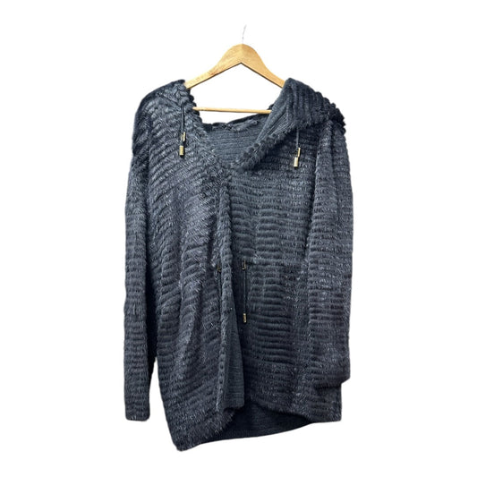 LOUIS VUITTON Authentic FENDI Roma Textured Fur Hooded Coat Charcoal Gray | Authentic Pre-Owned Luxury