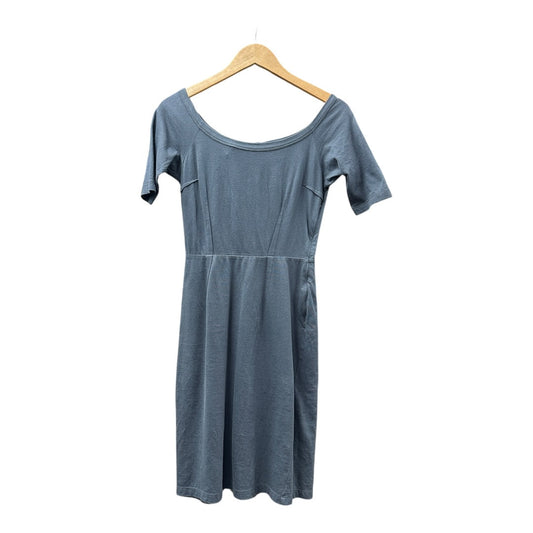PRADA Authentic PRADA Gray Lace-Up Back Cotton Short-Sleeve Dress | Authentic Pre-Owned Luxury