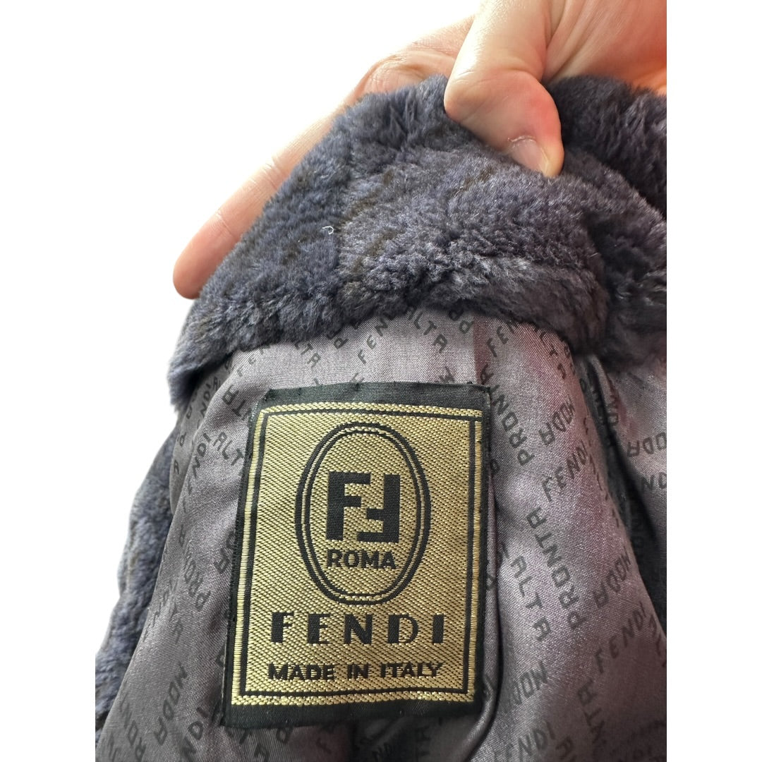 FENDI Authentic FENDI Roma Luxury Fur Coat Gray Made in Italy | Authentic Pre-Owned Luxury