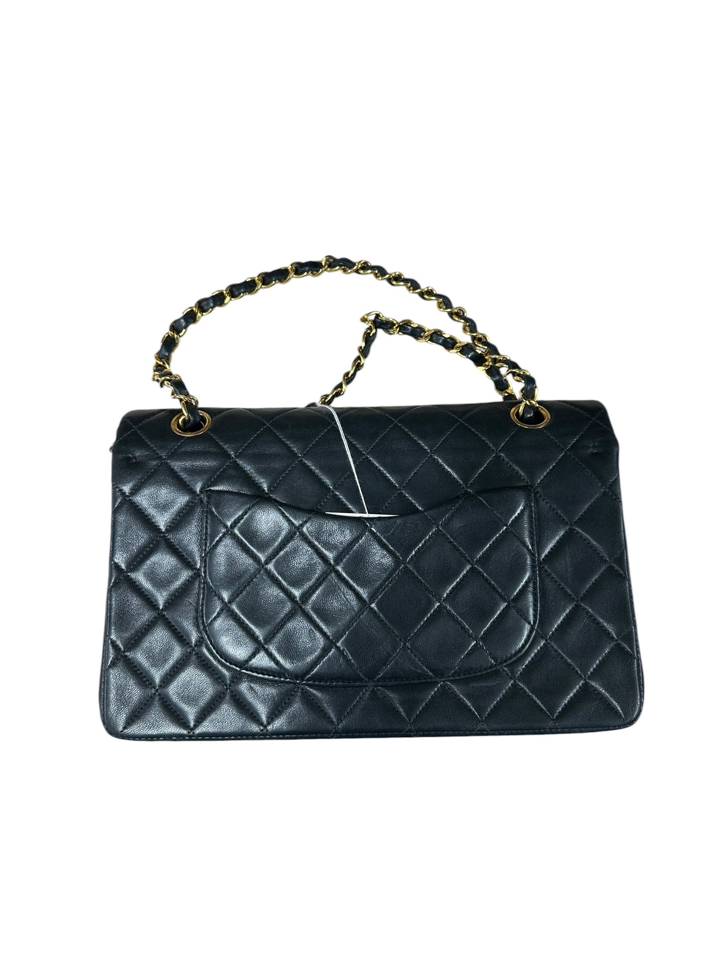 CHANEL Lambskin Classic Medium Double Flap Handbag Black Gold Hardware | Authentic Pre-Owned Luxury