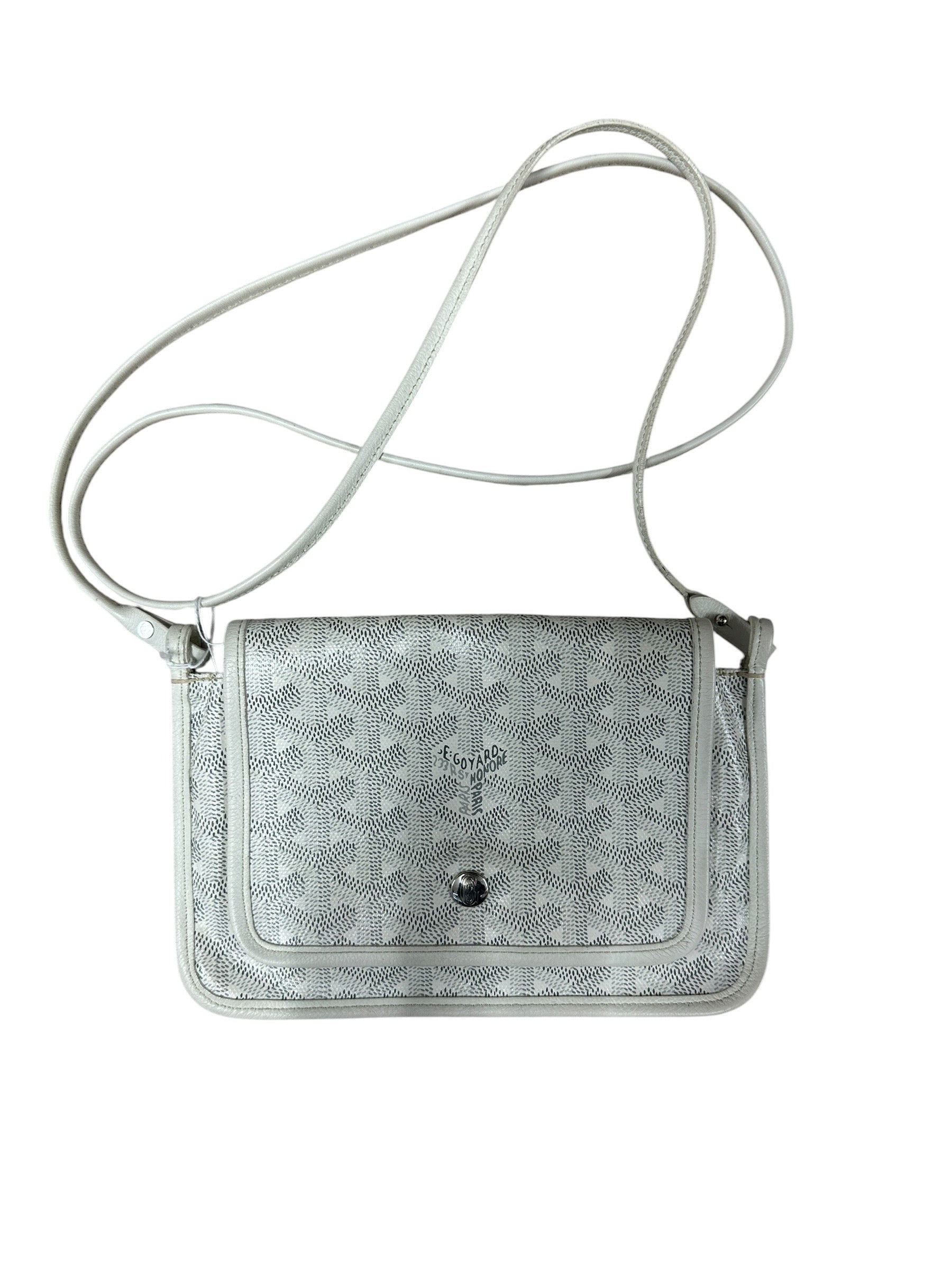 GOYARD Goyardine Canvas Plumet Crossbody Pouch White Silver Hardware | Authentic Pre-Owned Luxury