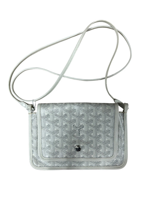GOYARD Goyardine Canvas Plumet Crossbody Pouch White Silver Hardware | Authentic Pre-Owned Luxury