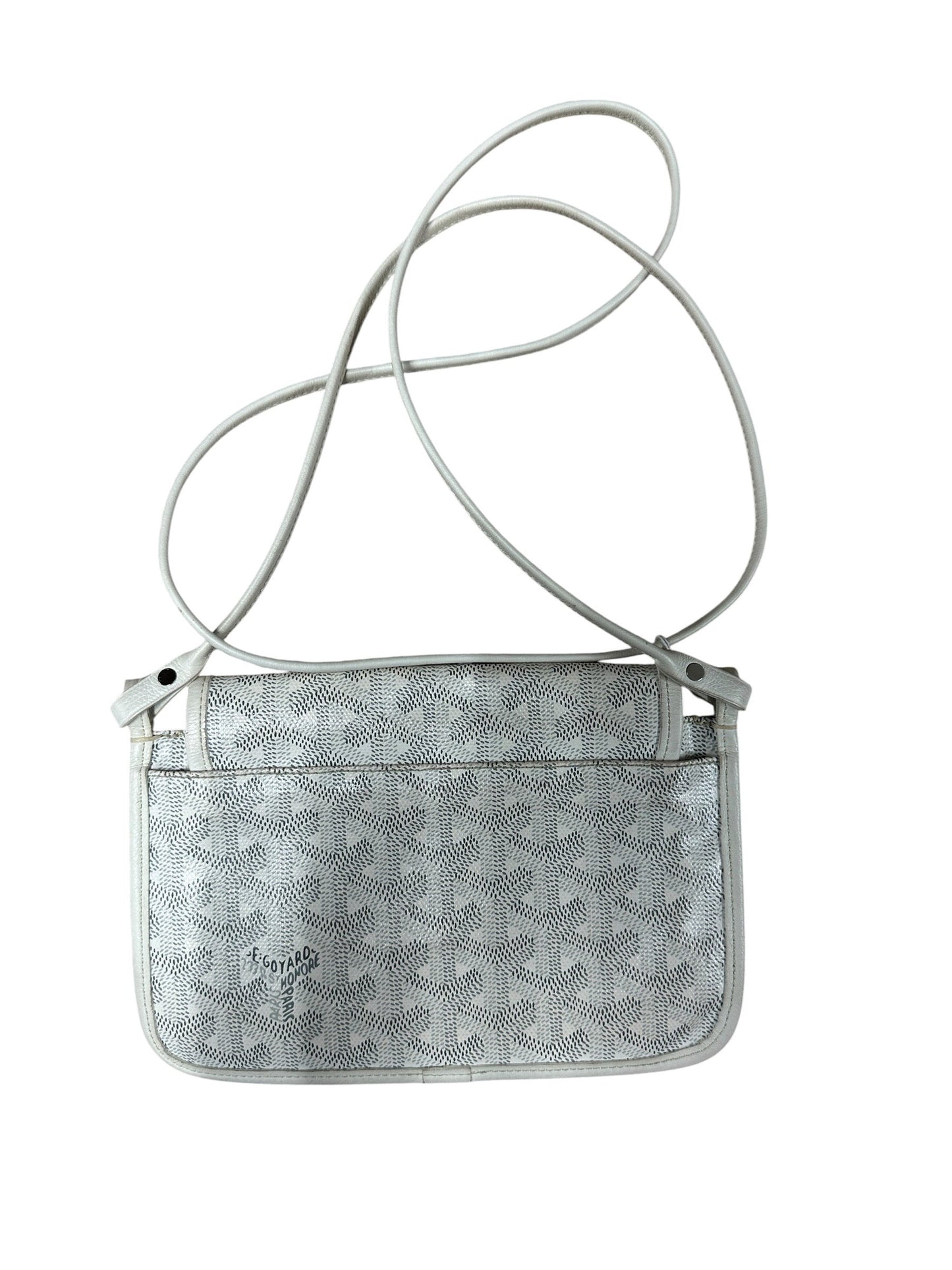 GOYARD Goyardine Canvas Plumet Crossbody Pouch White Silver Hardware | Authentic Pre-Owned Luxury