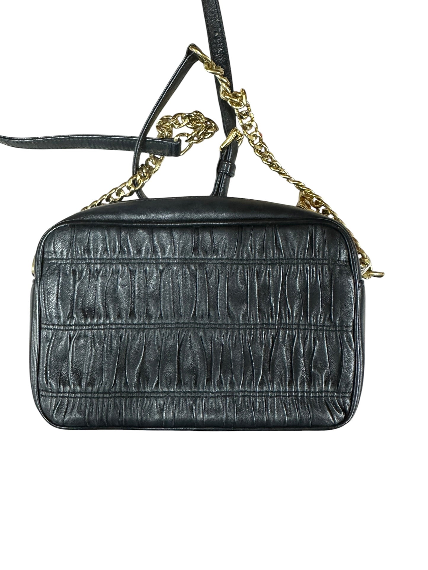 PRADA Gaufre Nappa Leather Camera Crossbody Bag Black Gold Hardware | Authentic Pre-Owned Luxury