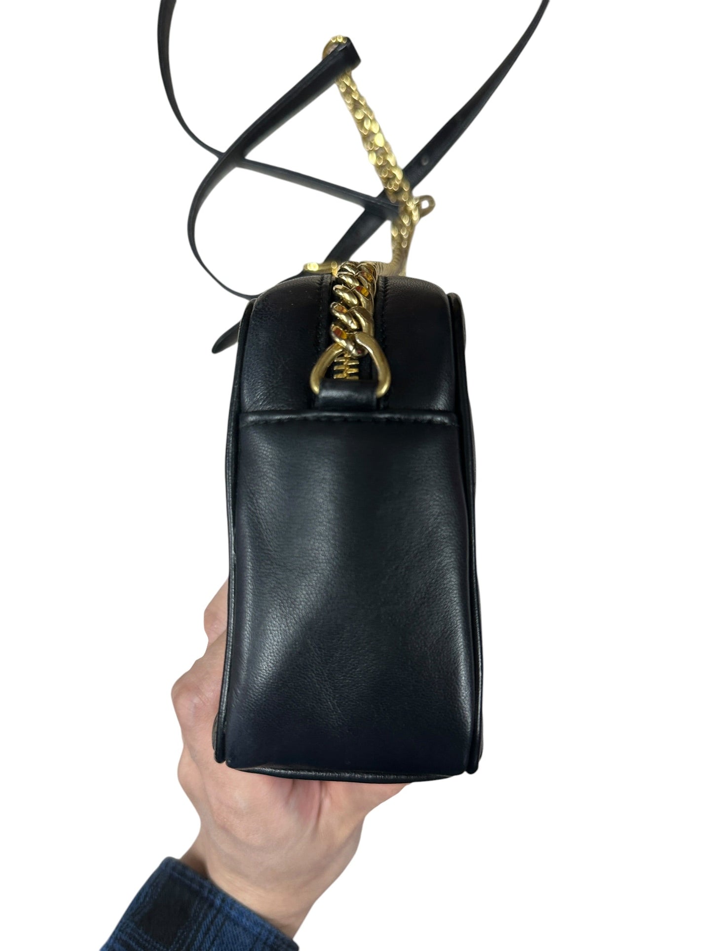 PRADA Gaufre Nappa Leather Camera Crossbody Bag Black Gold Hardware | Authentic Pre-Owned Luxury