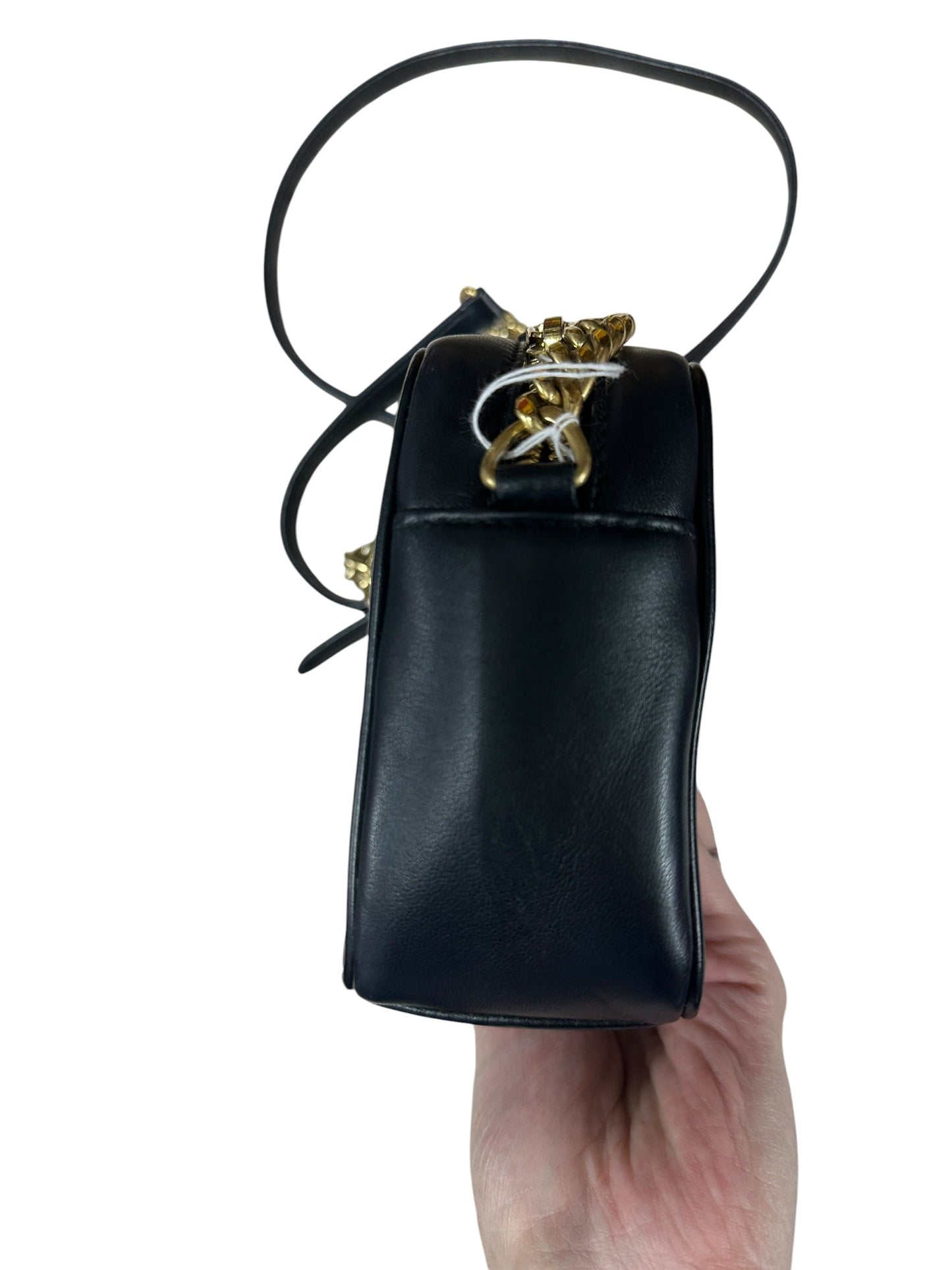 PRADA Gaufre Nappa Leather Camera Crossbody Bag Black Gold Hardware | Authentic Pre-Owned Luxury