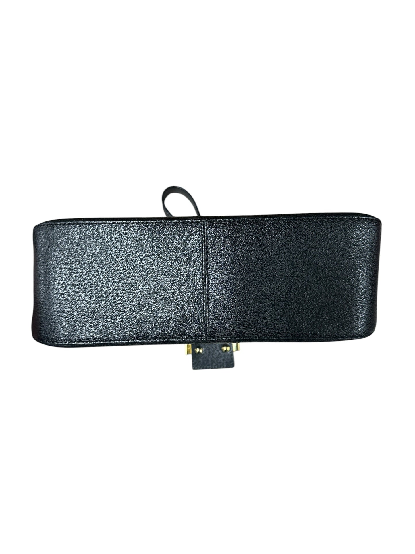 FENDI Mama Forever Grain Leather Shoulder Bag with Stone FF Buckle Black Gold Hardware | Authentic Pre-Owned Luxury