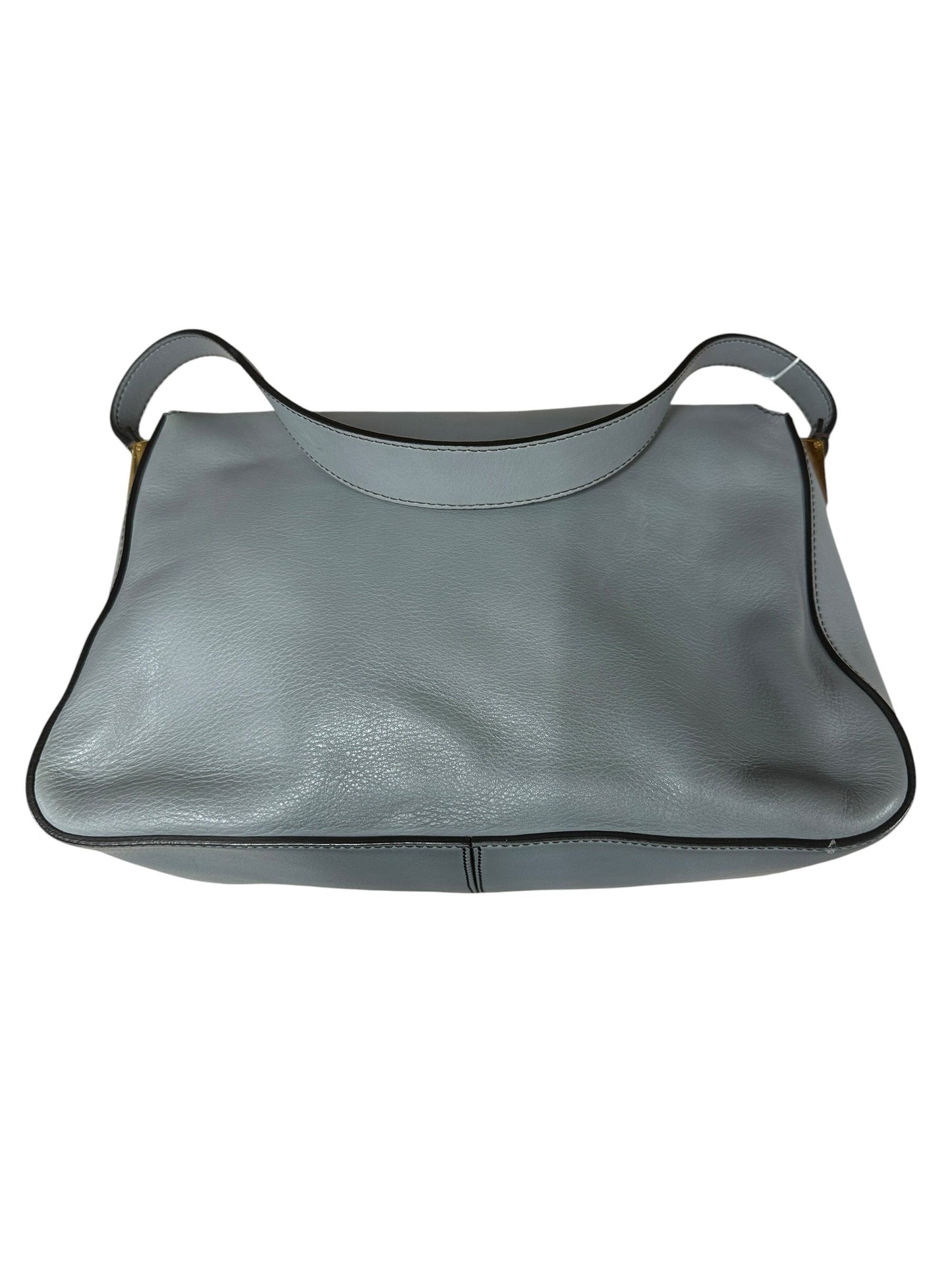 FENDI Smooth Calfskin Leather FF Buckle Shoulder Bag Grey Gold Hardware | Authentic Pre-Owned Luxury