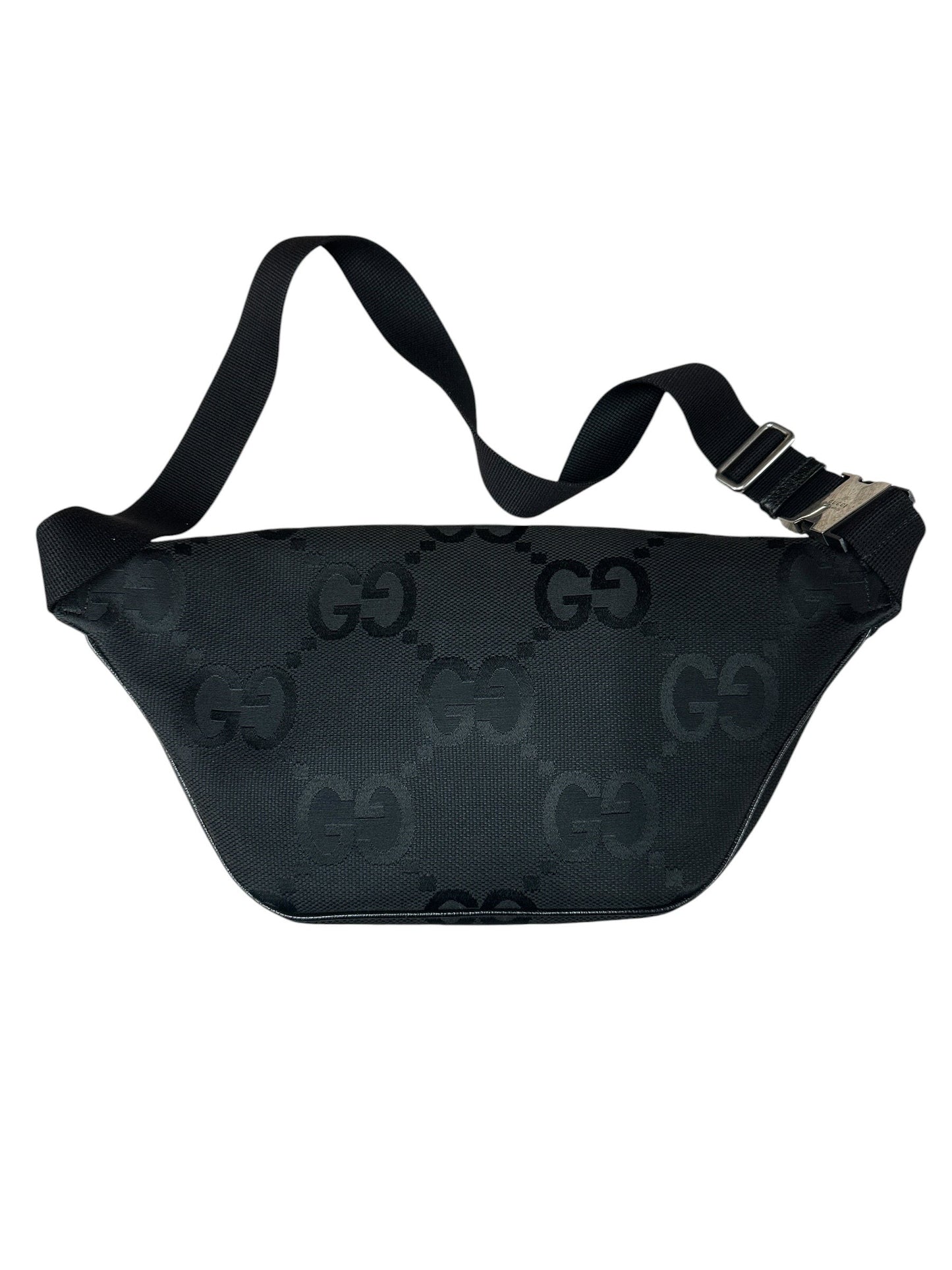 GUCCI Jumbo GG Canvas Belt Bag Bumbag Black Silver Hardware | Authentic Pre-Owned Luxury