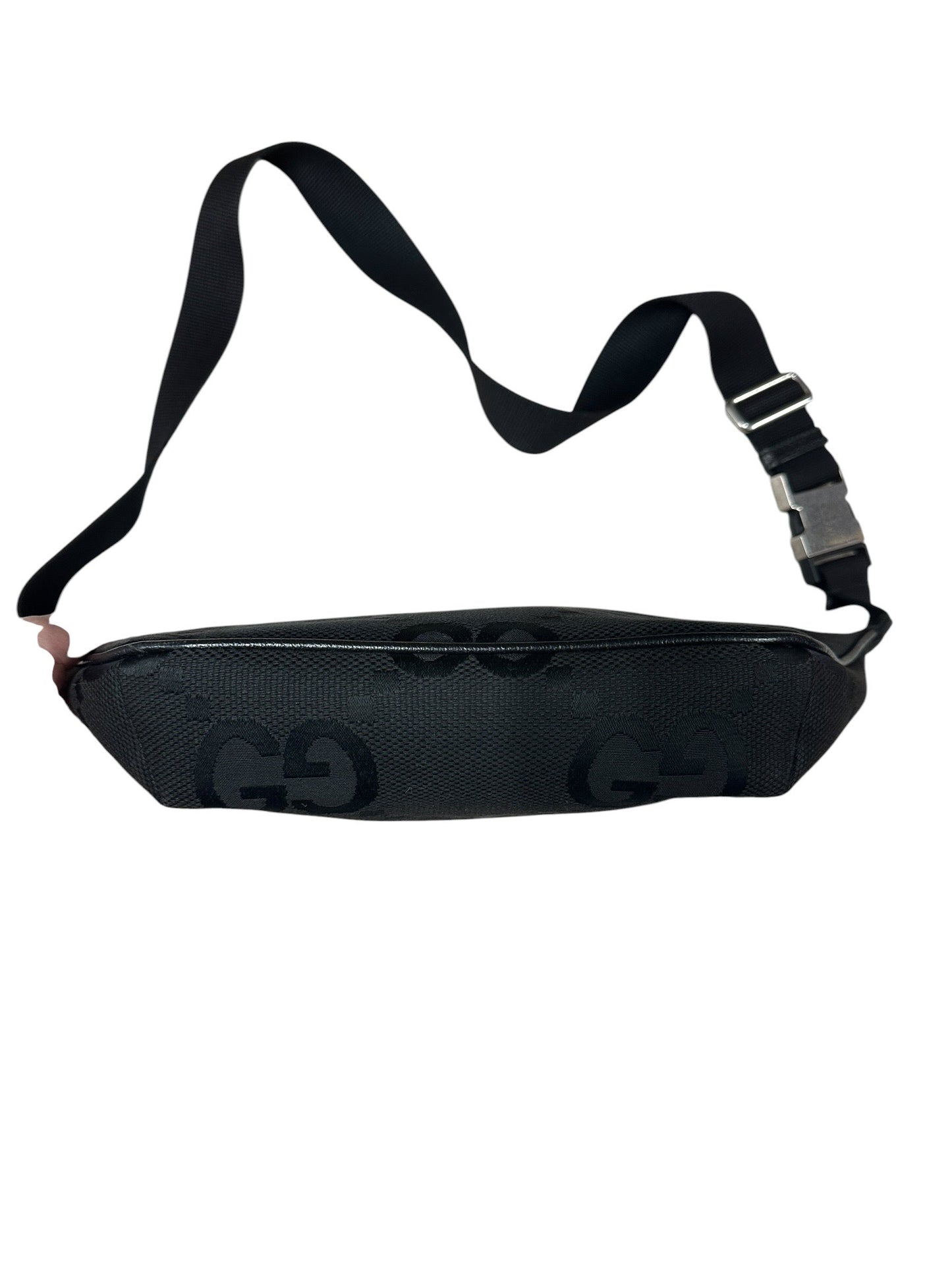 GUCCI Jumbo GG Canvas Belt Bag Bumbag Black Silver Hardware | Authentic Pre-Owned Luxury