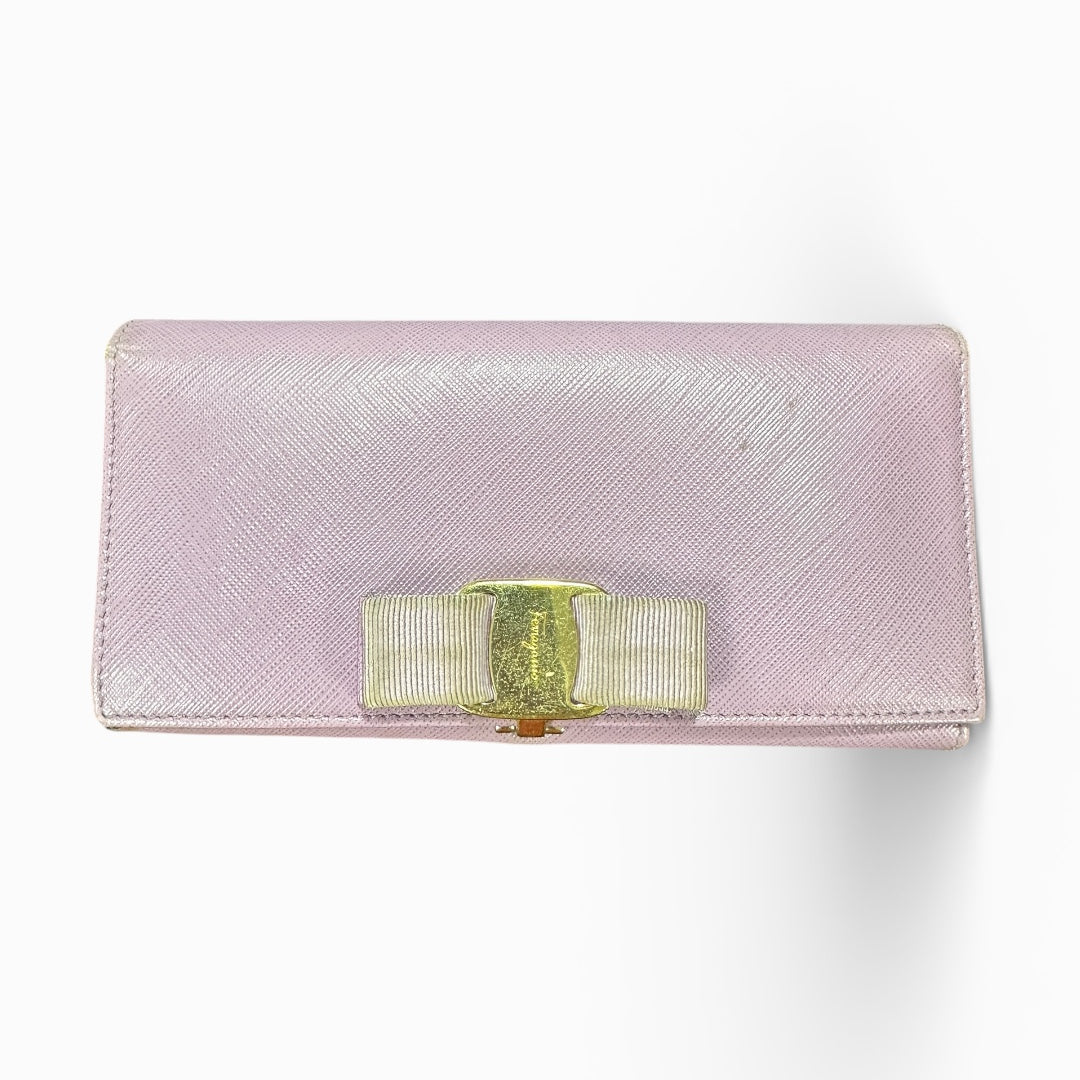 FERRAGAMO Authentic Salvatore Ferragamo Purple Leather Long Wallet with | Authentic Pre-Owned Luxury