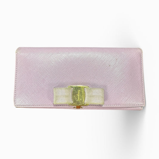 FERRAGAMO Authentic Salvatore Ferragamo Purple Leather Long Wallet with | Authentic Pre-Owned Luxury